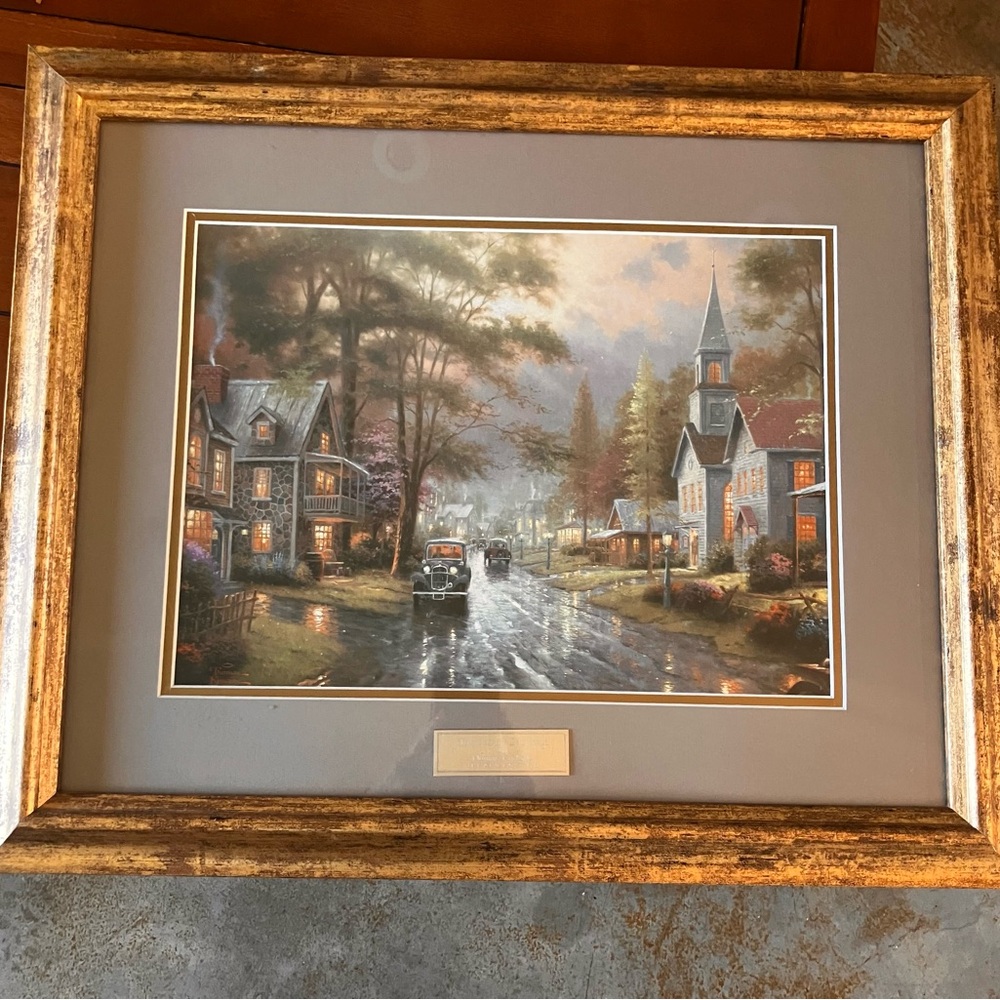Framed Landscape Art with Rustic Frame